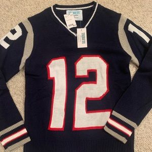 New England Patriots Brady Tribute #12 Sweaters. Possibly retiring as a Patriot